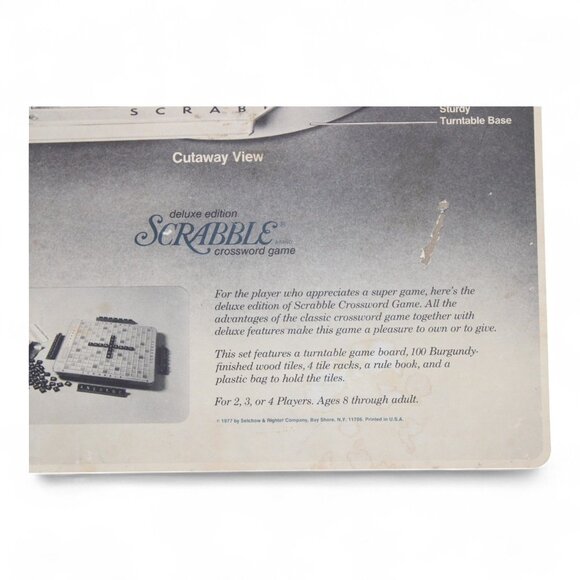 Vintage Selchow & Righter Scrabble Crossword Game Deluxe Edition With Turntable - Picture 8 of 8